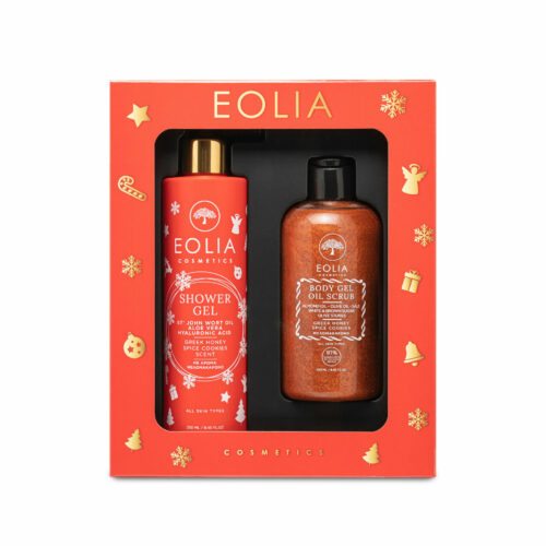 EOLIA COSMETICS - GIFT BOX BODY LOTION & BODY GEL SCRUB Με άρωμα μελομακάρονο - Lueur Skincare and more